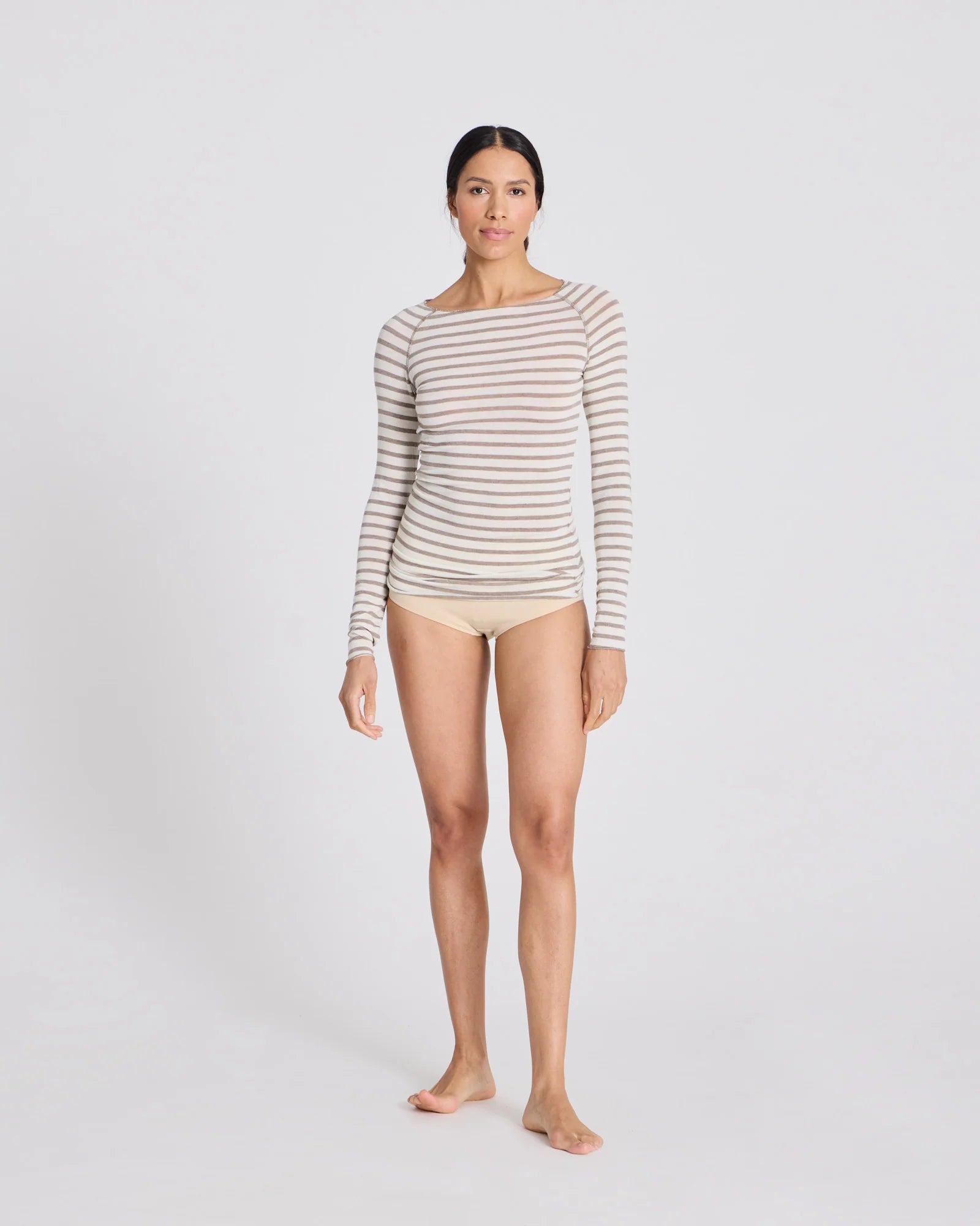GAI+LISVA Amalie Sailor Top | Ecru / Grey Melange Sailor Stripe