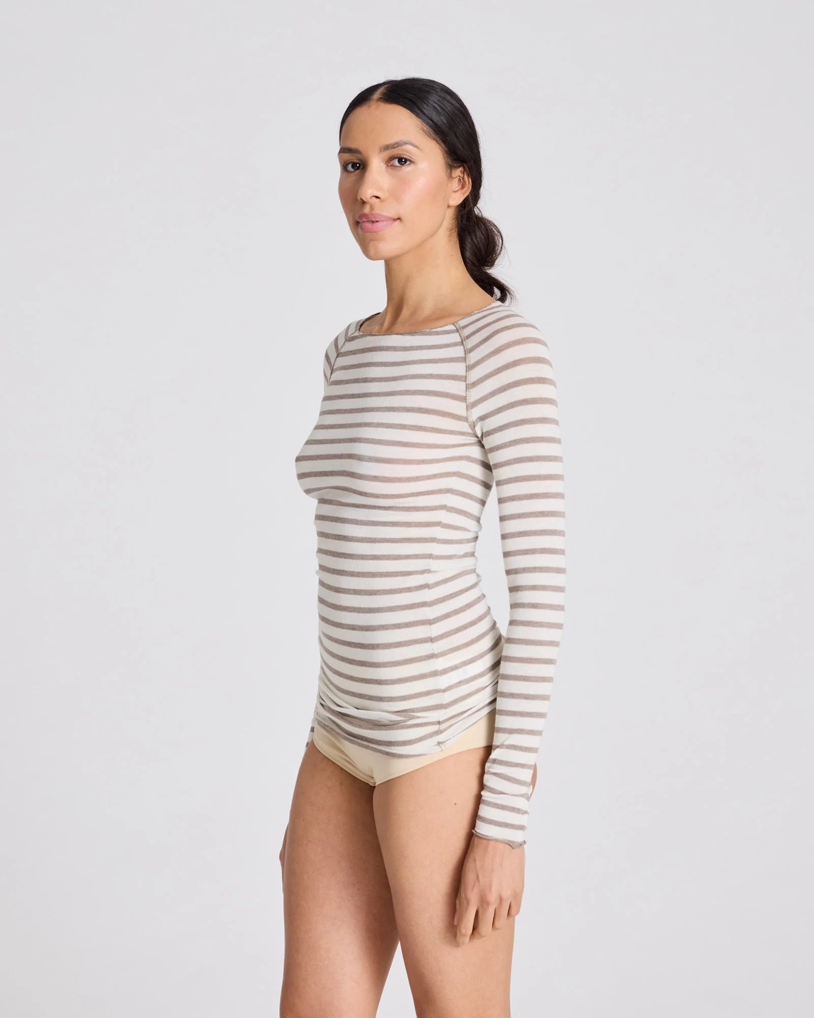 GAI+LISVA Amalie Sailor Top | Ecru / Grey Melange Sailor Stripe