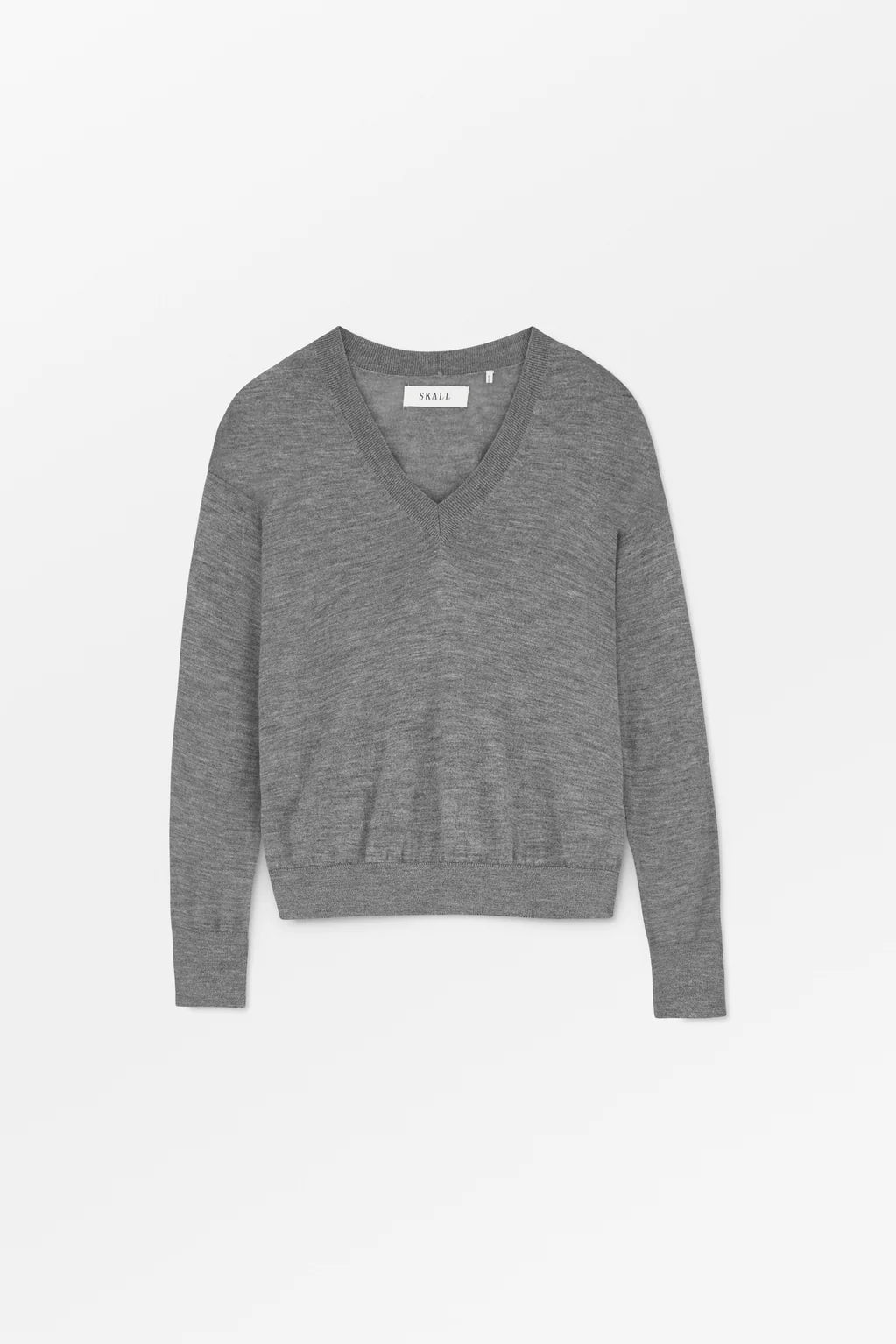 Skall Studio Amethyst V-neck Jumper | Grey Melange