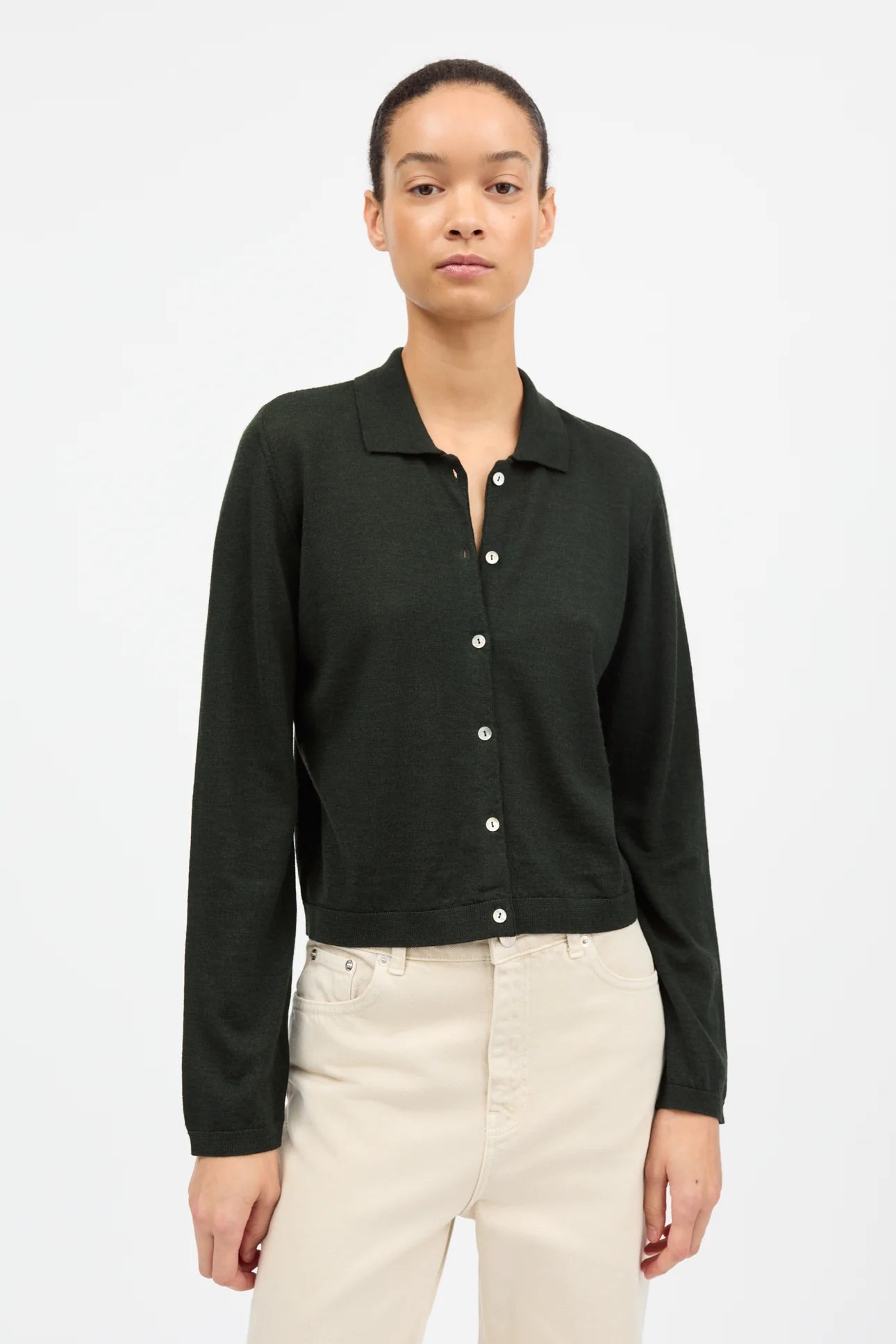 Skall Studio Amethyst Cardigan | Dark Pine