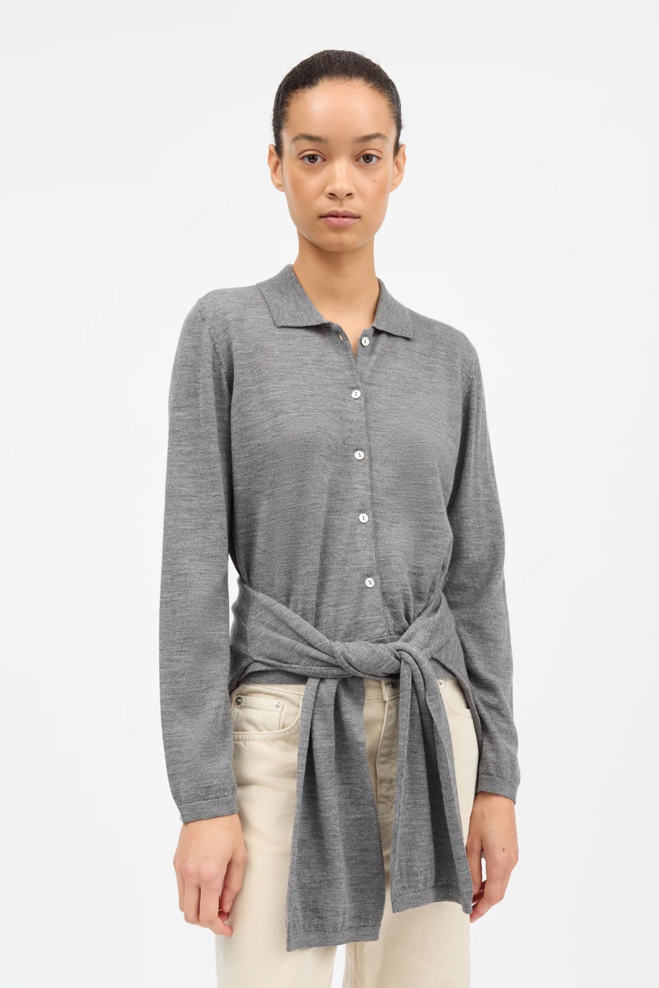 Skall Studio Amethyst Cardigan | Grey Melange
