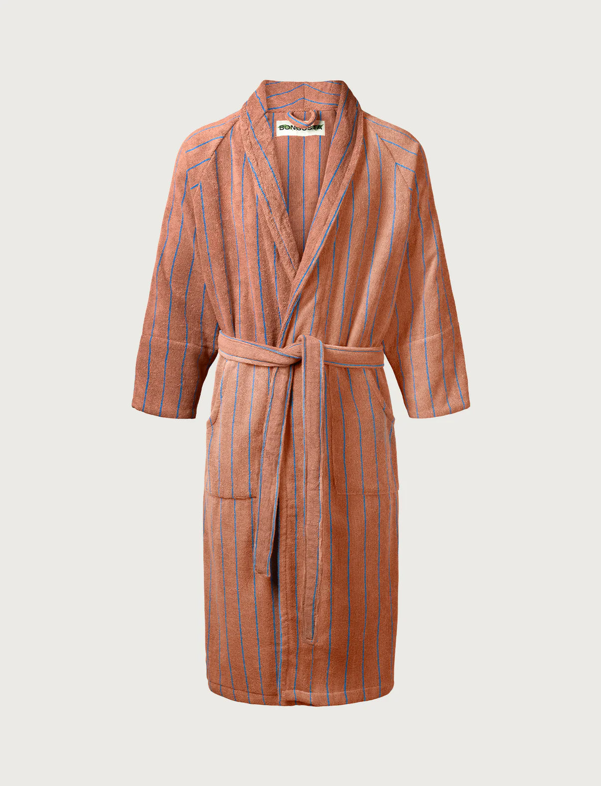 Bongusta Naram Bathrobe | Camel & Ultramarine