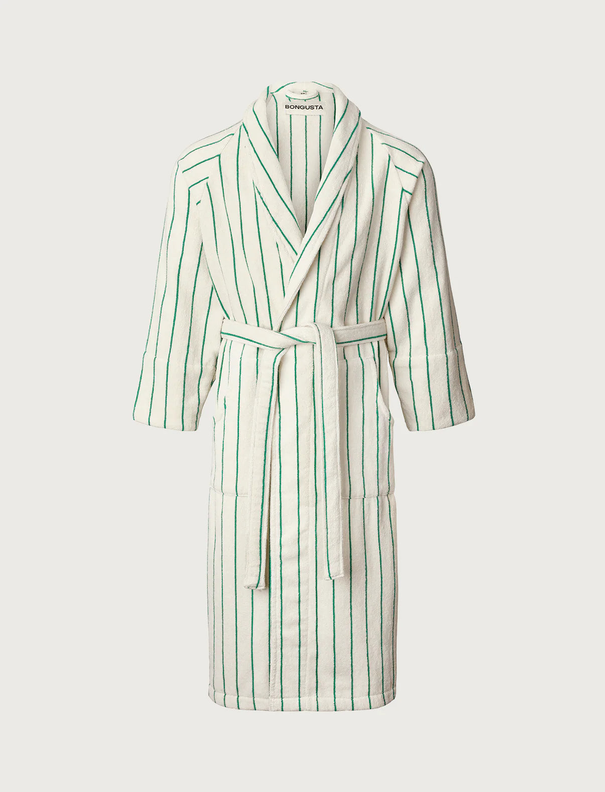 Bongusta Naram Bathrobe | Pure White & Grass