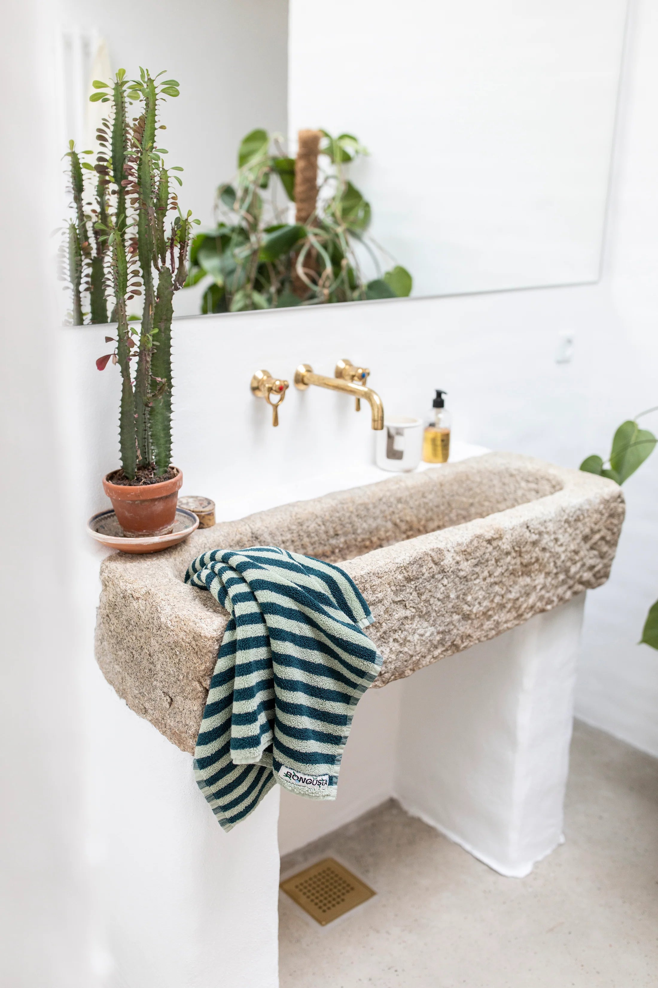 Bongusta Naram Towels | Sea Foam & Deep Teal