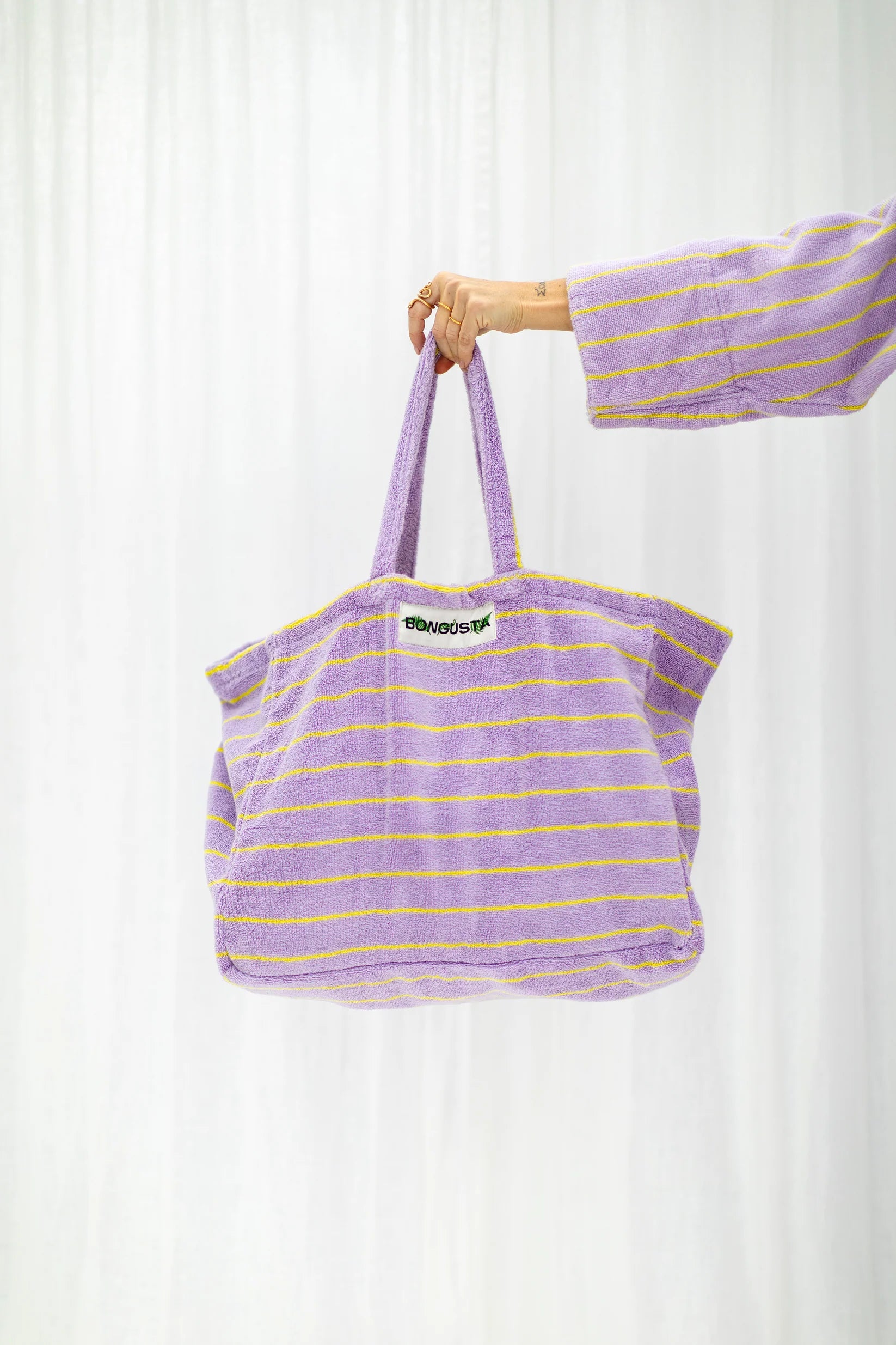 Bongusta Naram Weekend Bag | Lilac & Neon Yellow