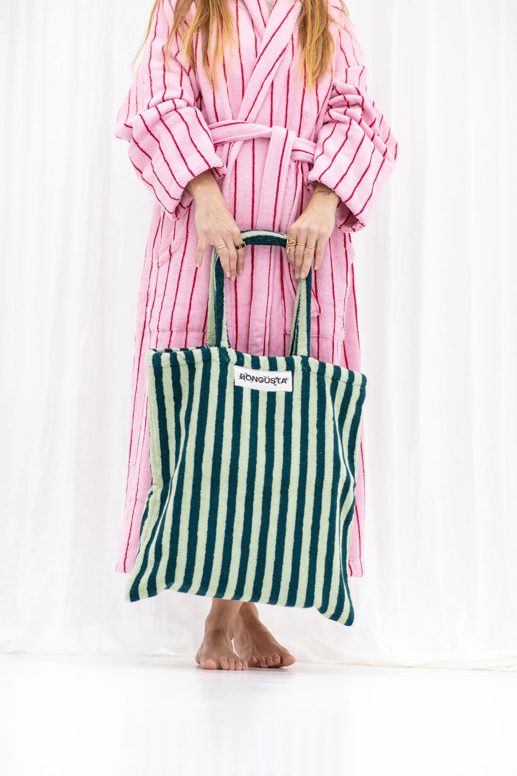 Bongusta Naram Totebag | Sea Foam & Deep Teal