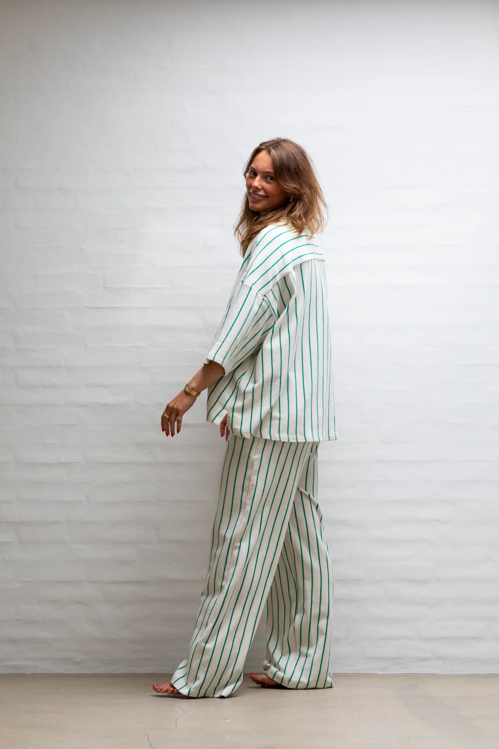 Bongusta Naram Oversize Skjorte | Pure White & Grass
