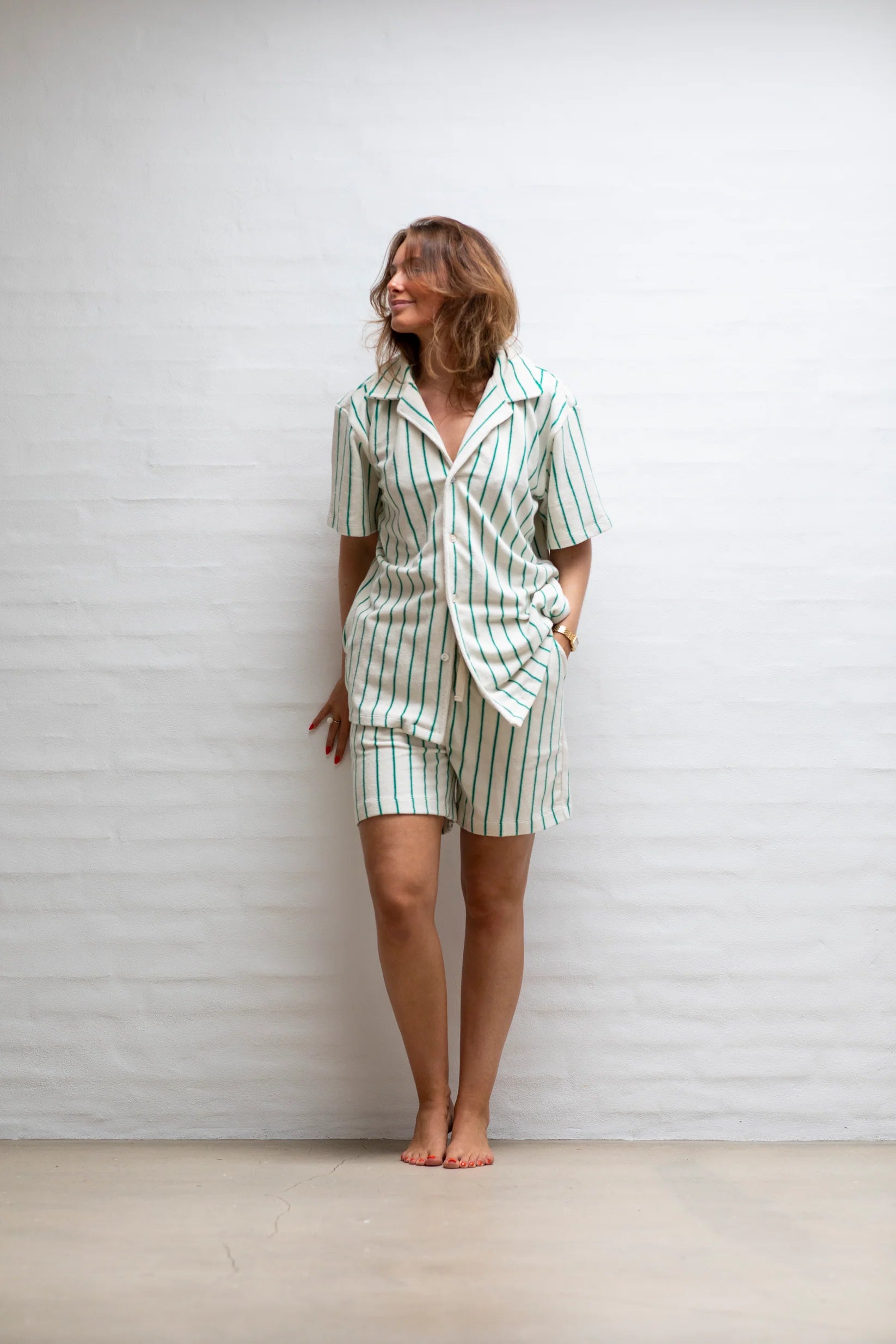 Bongusta Naram Shorts | Pure White & Grass