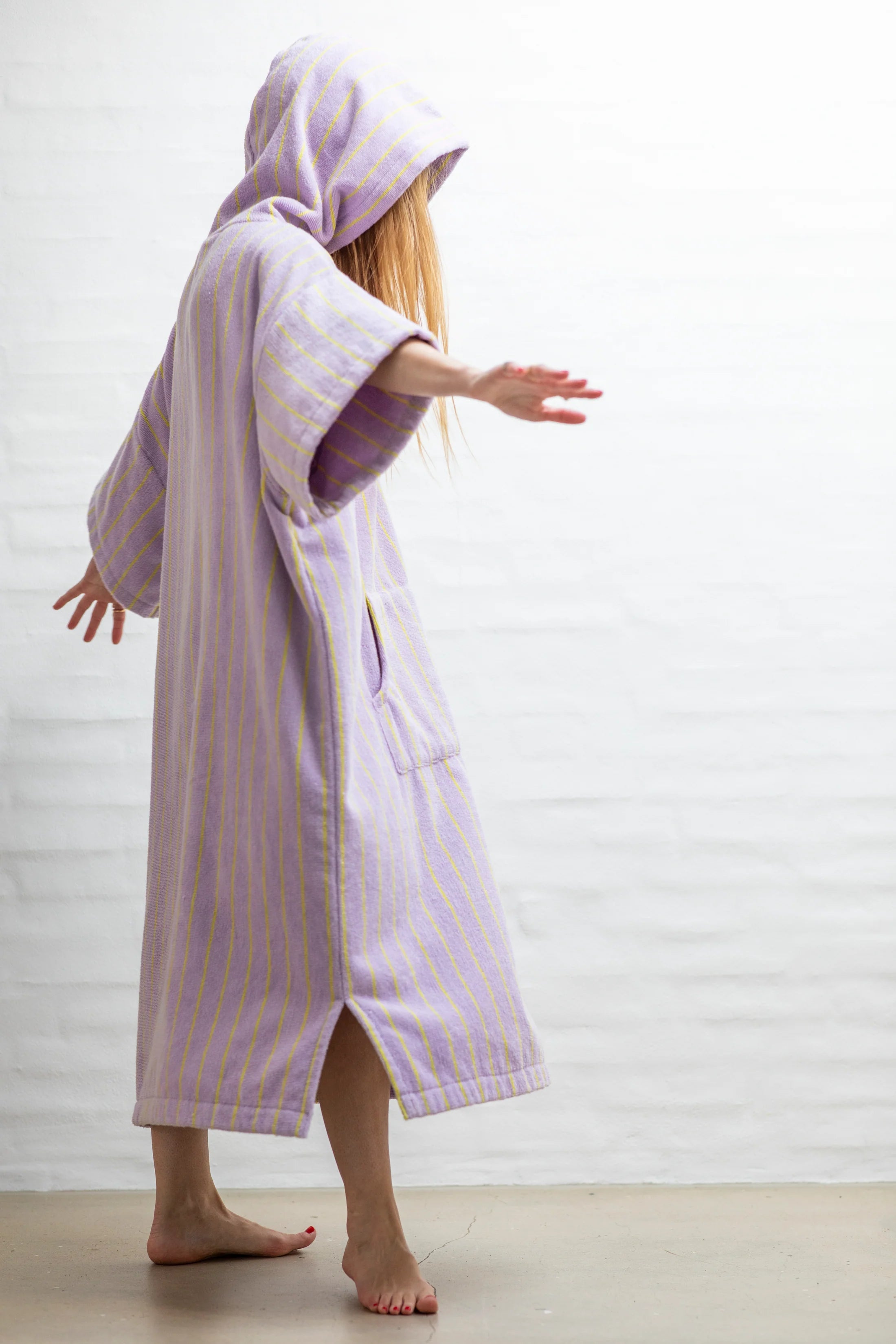 Bongusta Naram Poncho | Lilac & Neon Yellow
