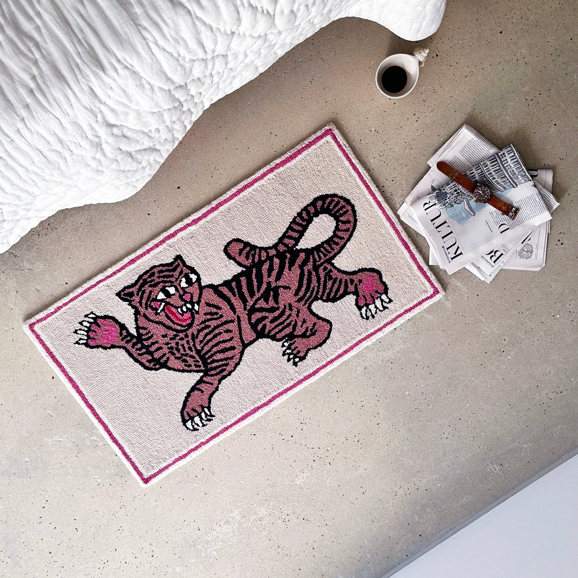 Bongusta Frame Rug | Pink Tiger