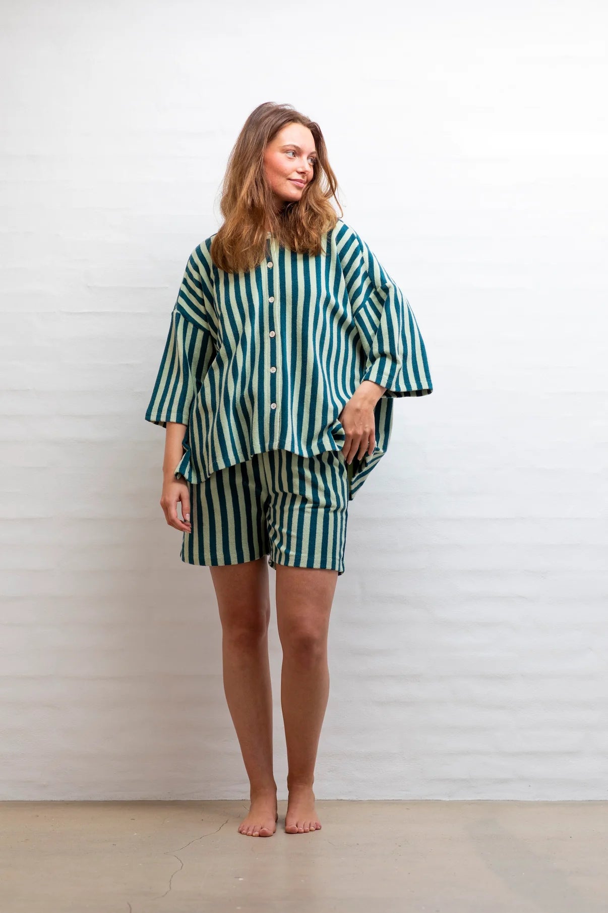 Bongusta Naram Shorts | Sea Foam & Deep Teal