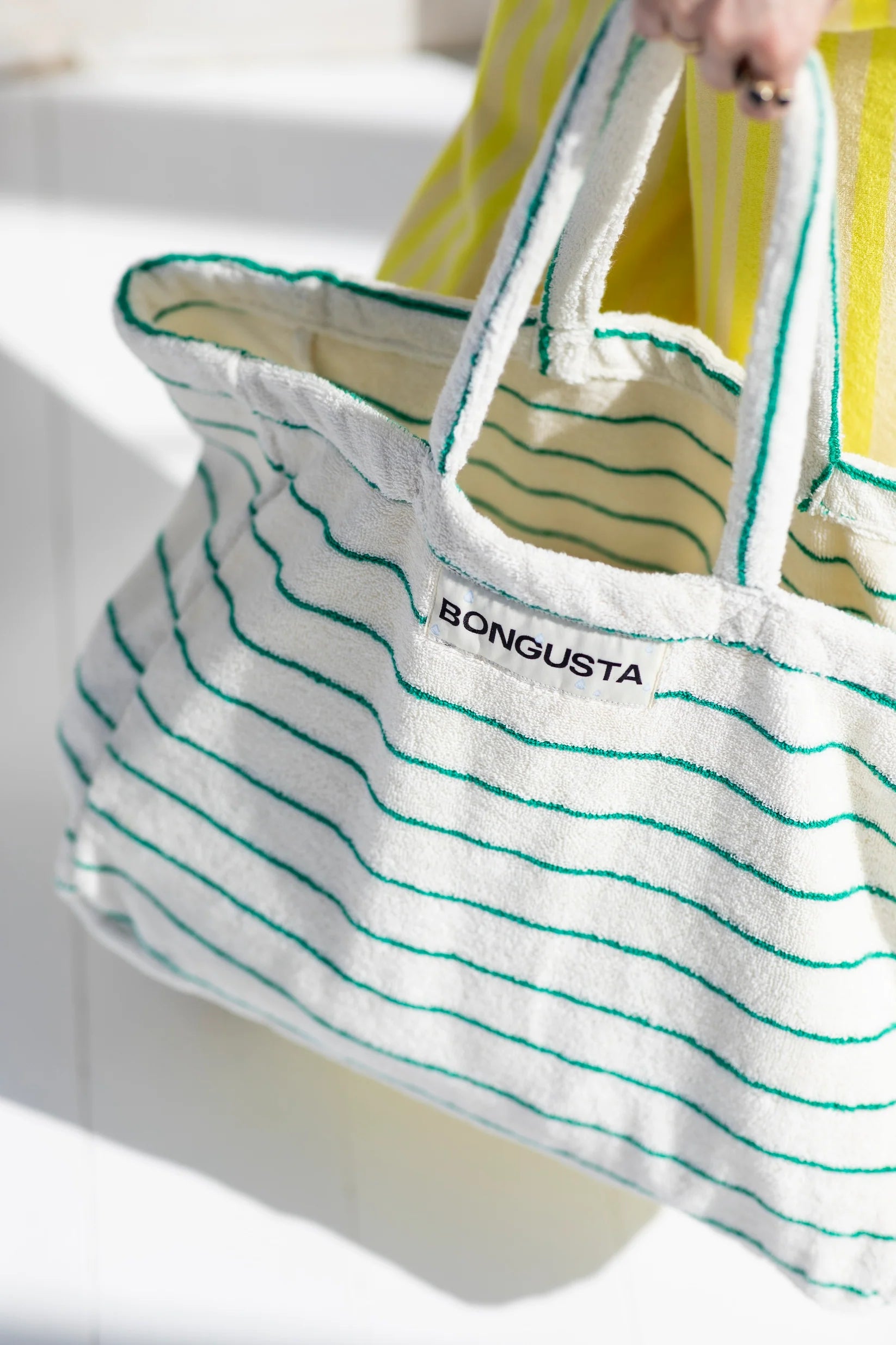 Bongusta Naram Weekend Bag | Pure White & Grass