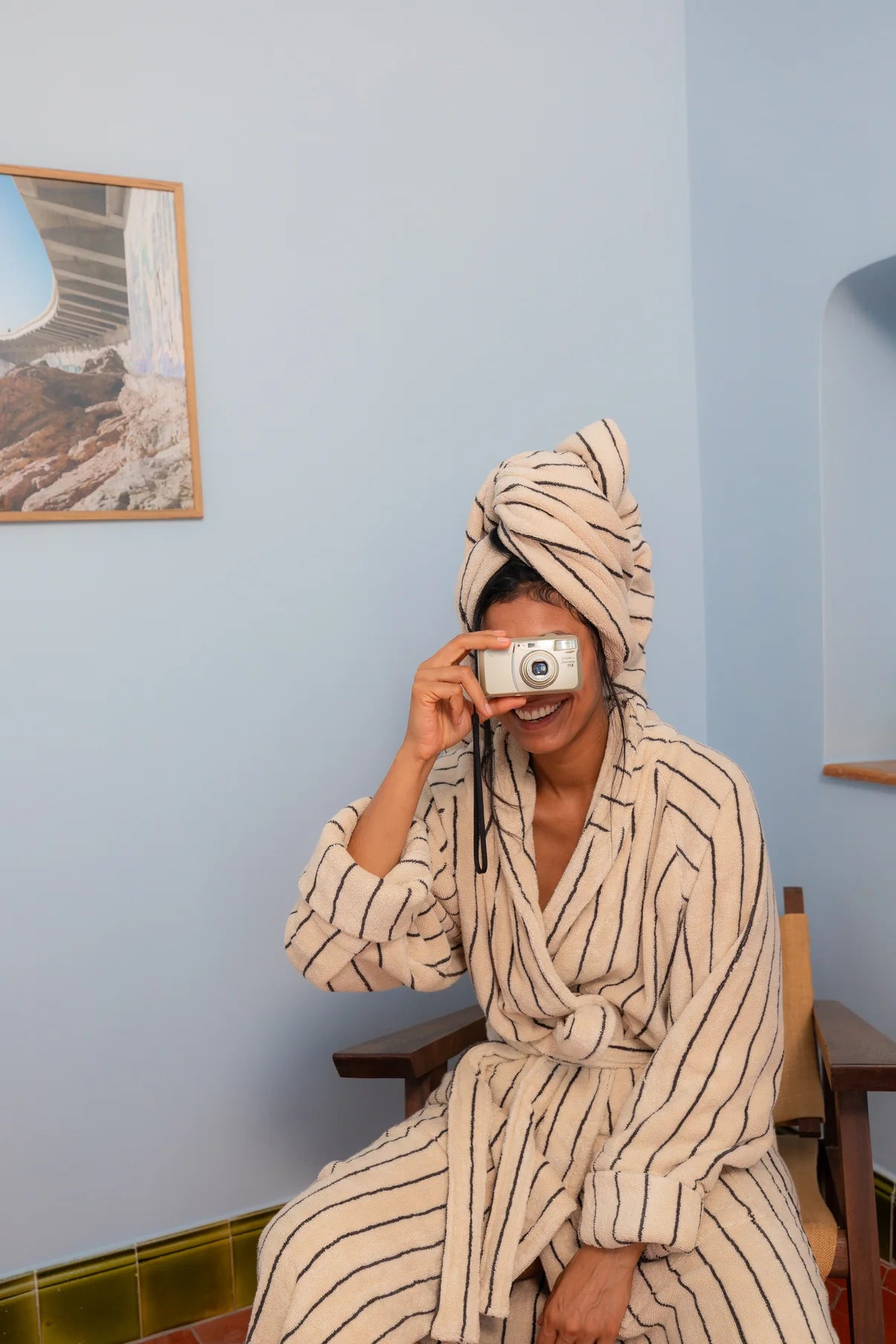 Bongusta Naram Bathrobe | Creme & Ink