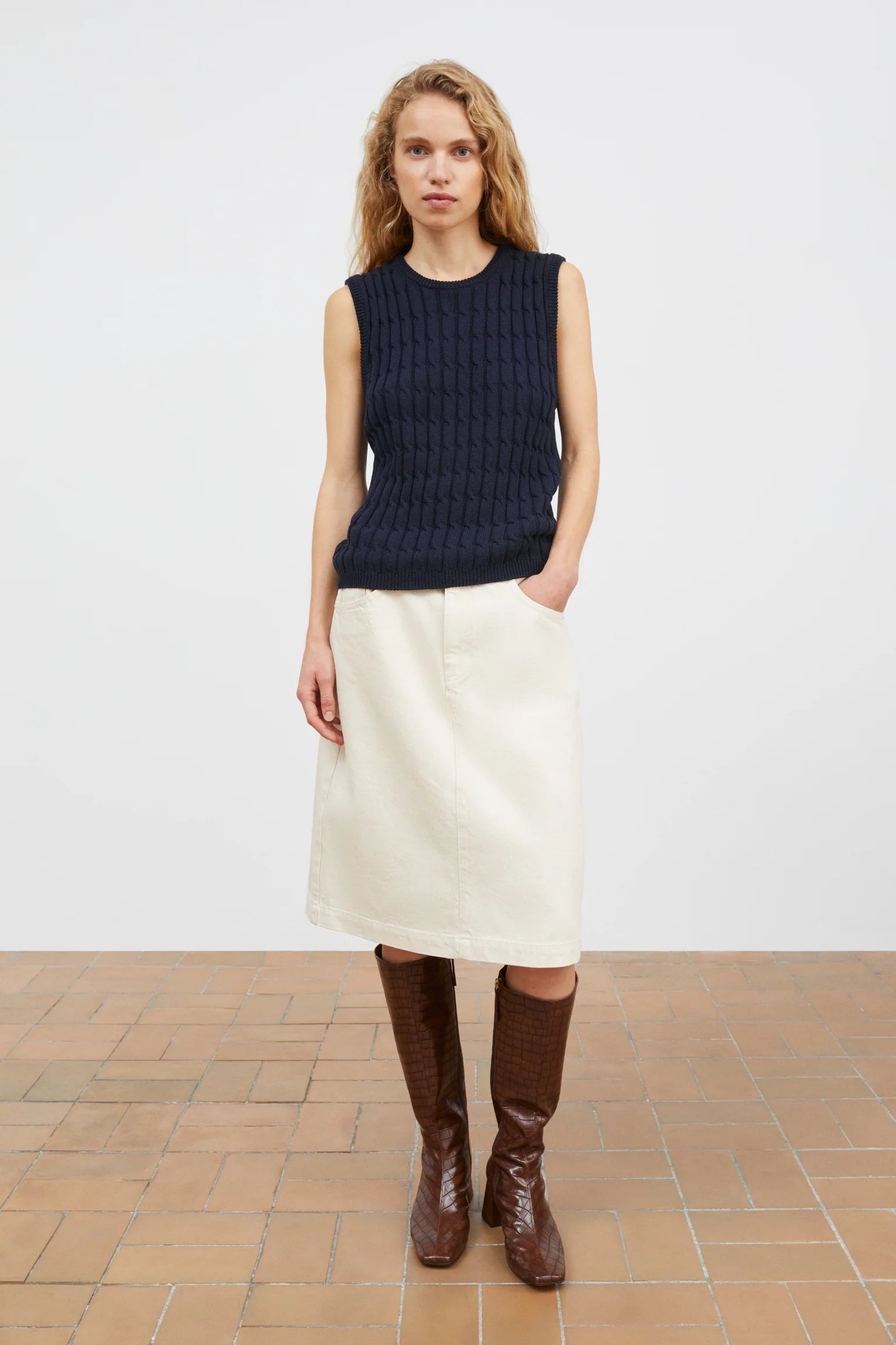 Skall Studio Cora Top | Dark Navy