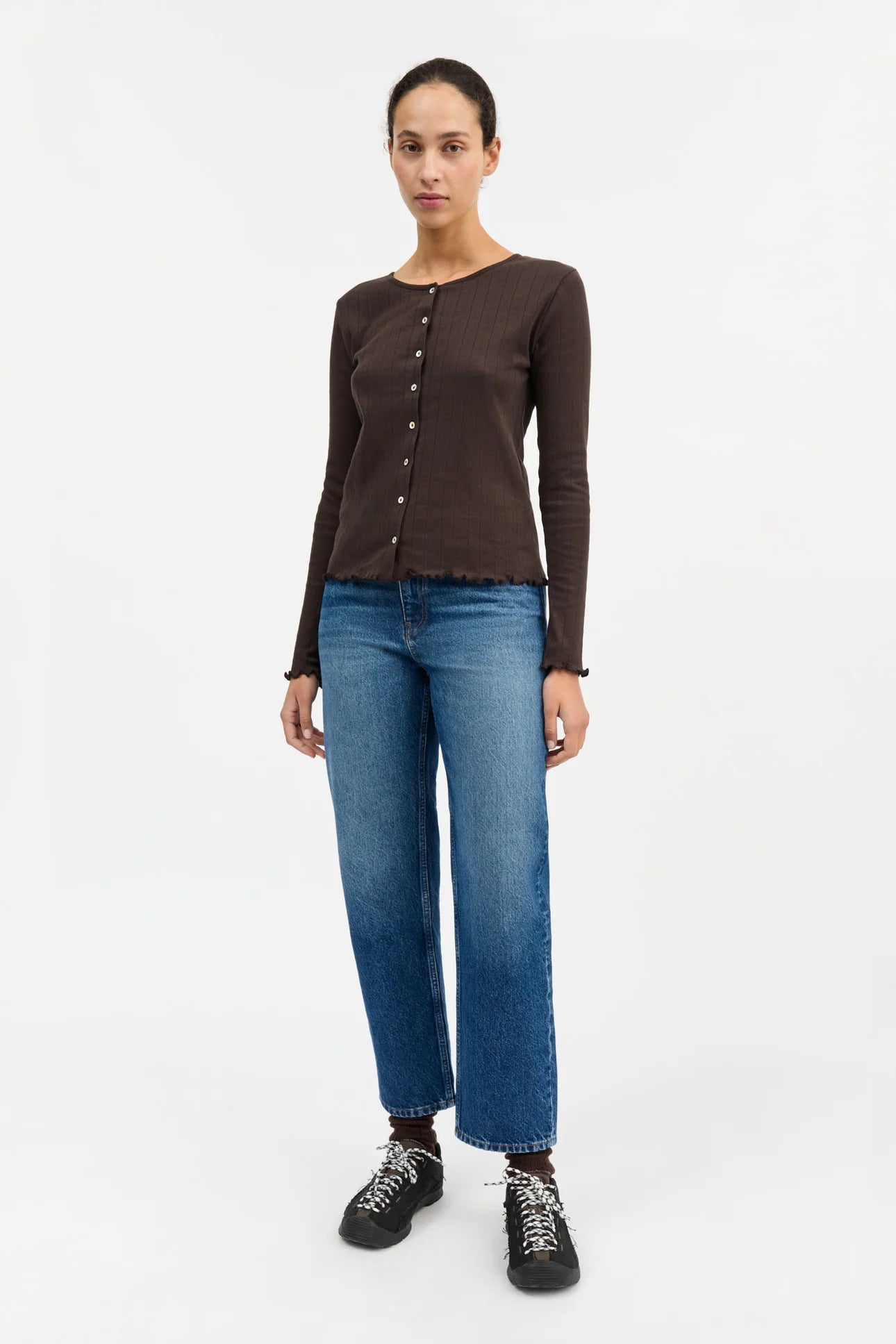 Skall Studio Edie Cardigan | Dark brown