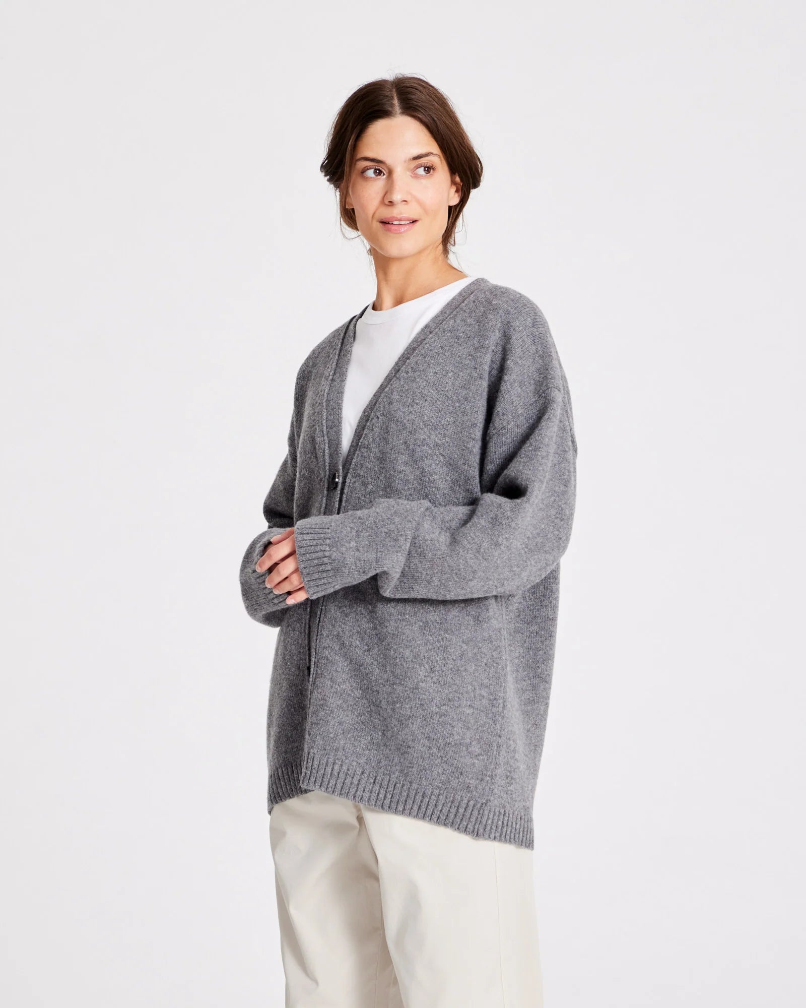 GAI+LISVA Edith Lambswool Cardigan | Grafitti Grey Melange