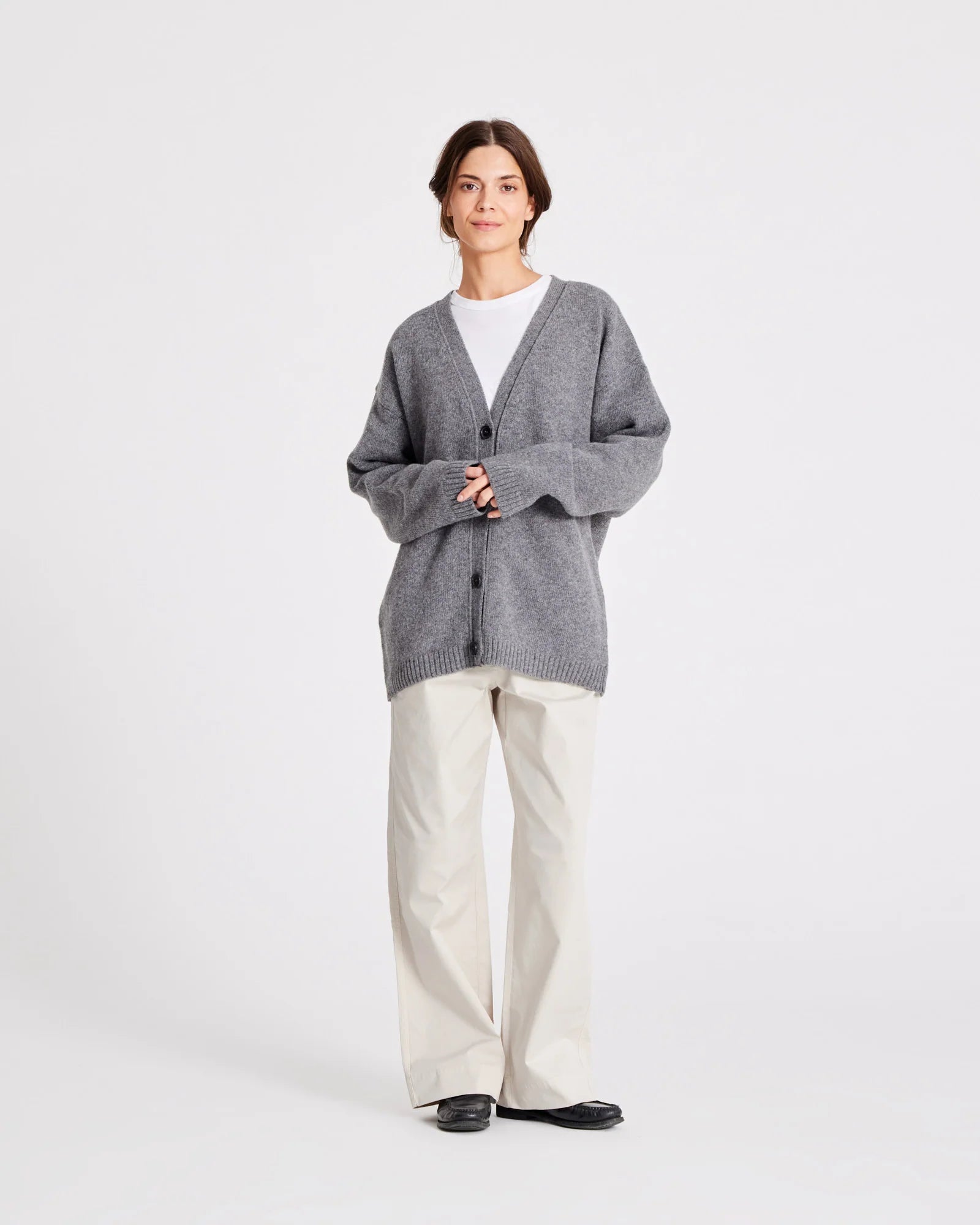 GAI+LISVA Edith Lambswool Cardigan | Grafitti Grey Melange