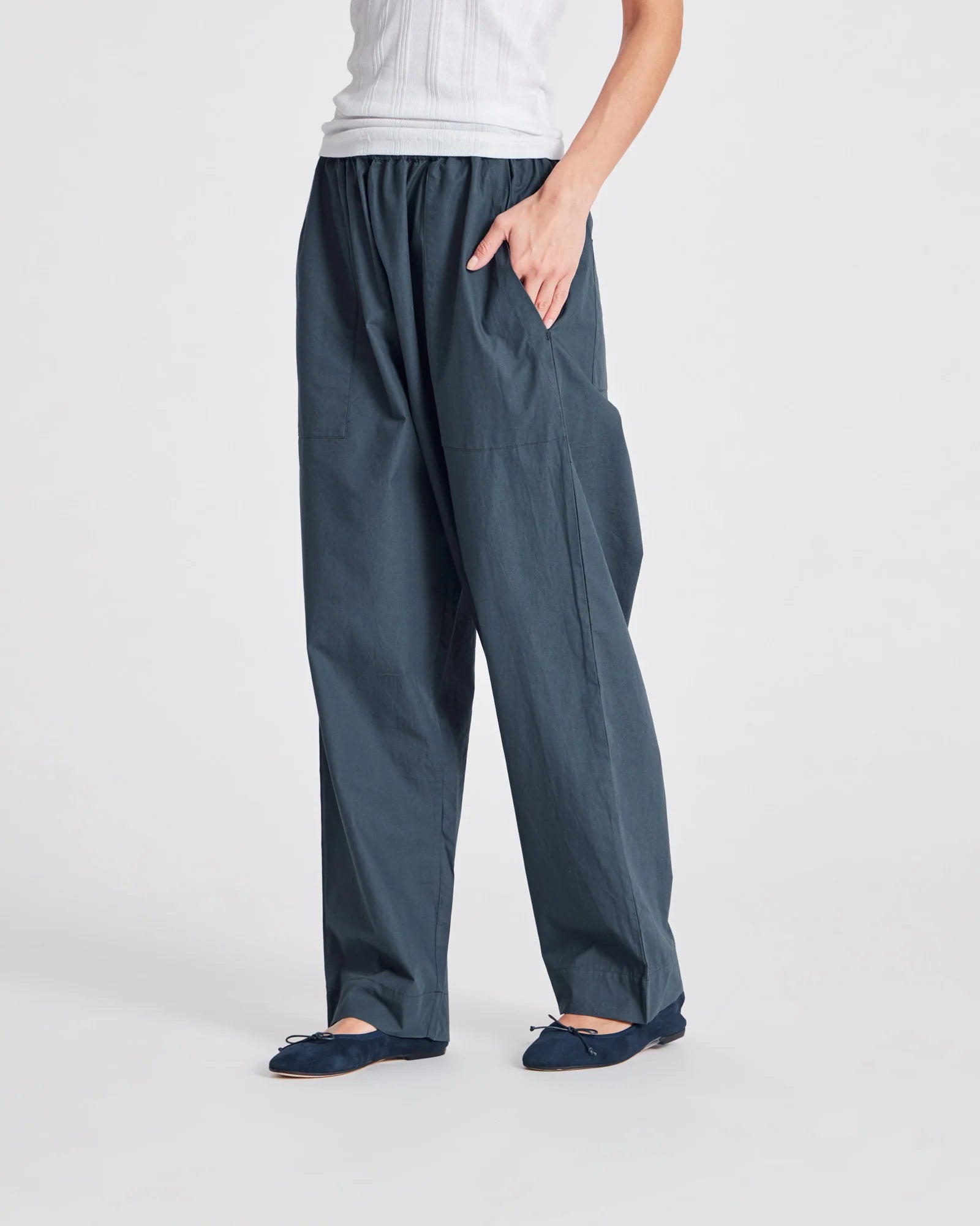 GAI+LISVA Jasmin Poplin Pants | Denim Blue