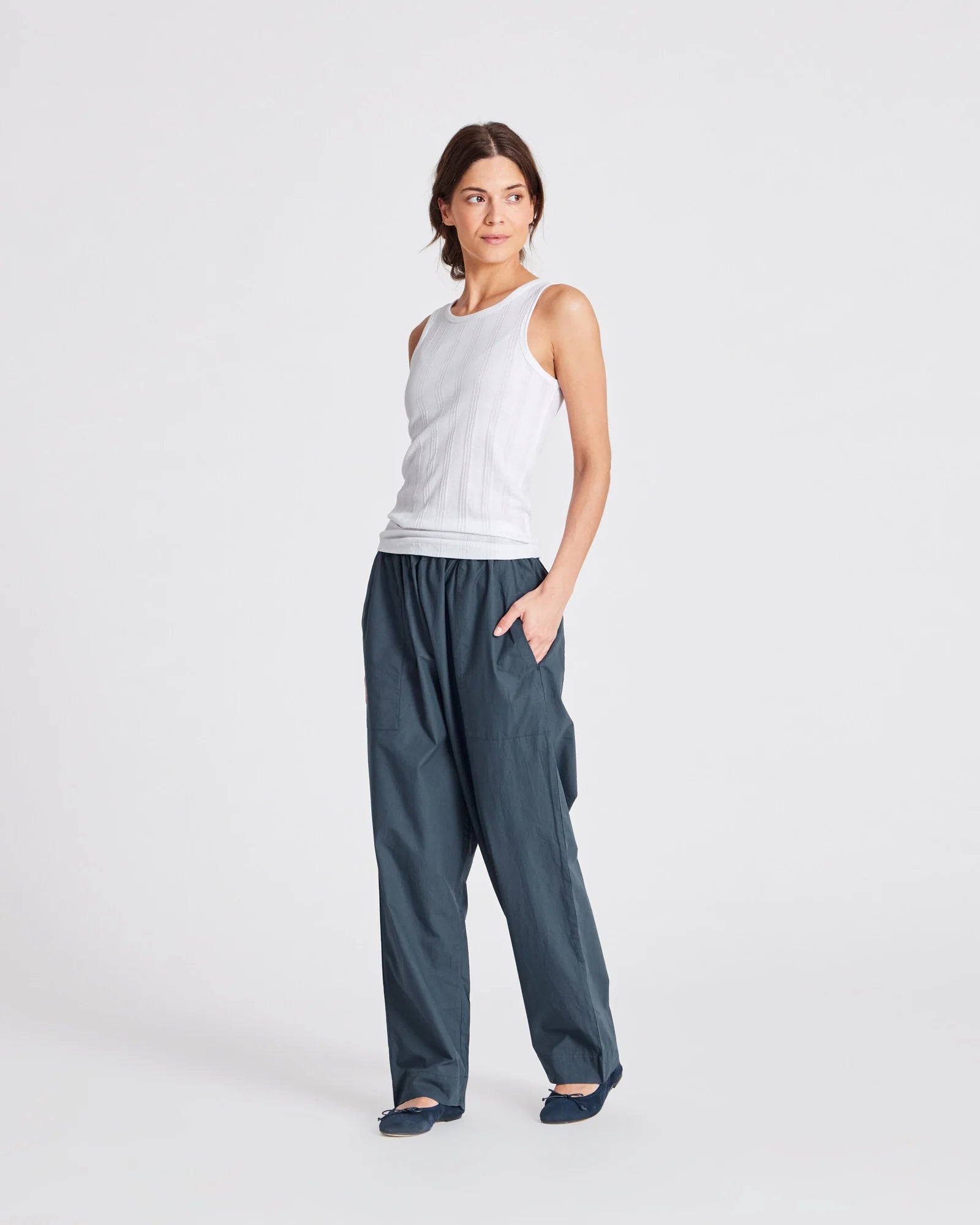 GAI+LISVA Jasmin Poplin Pants | Denim Blue