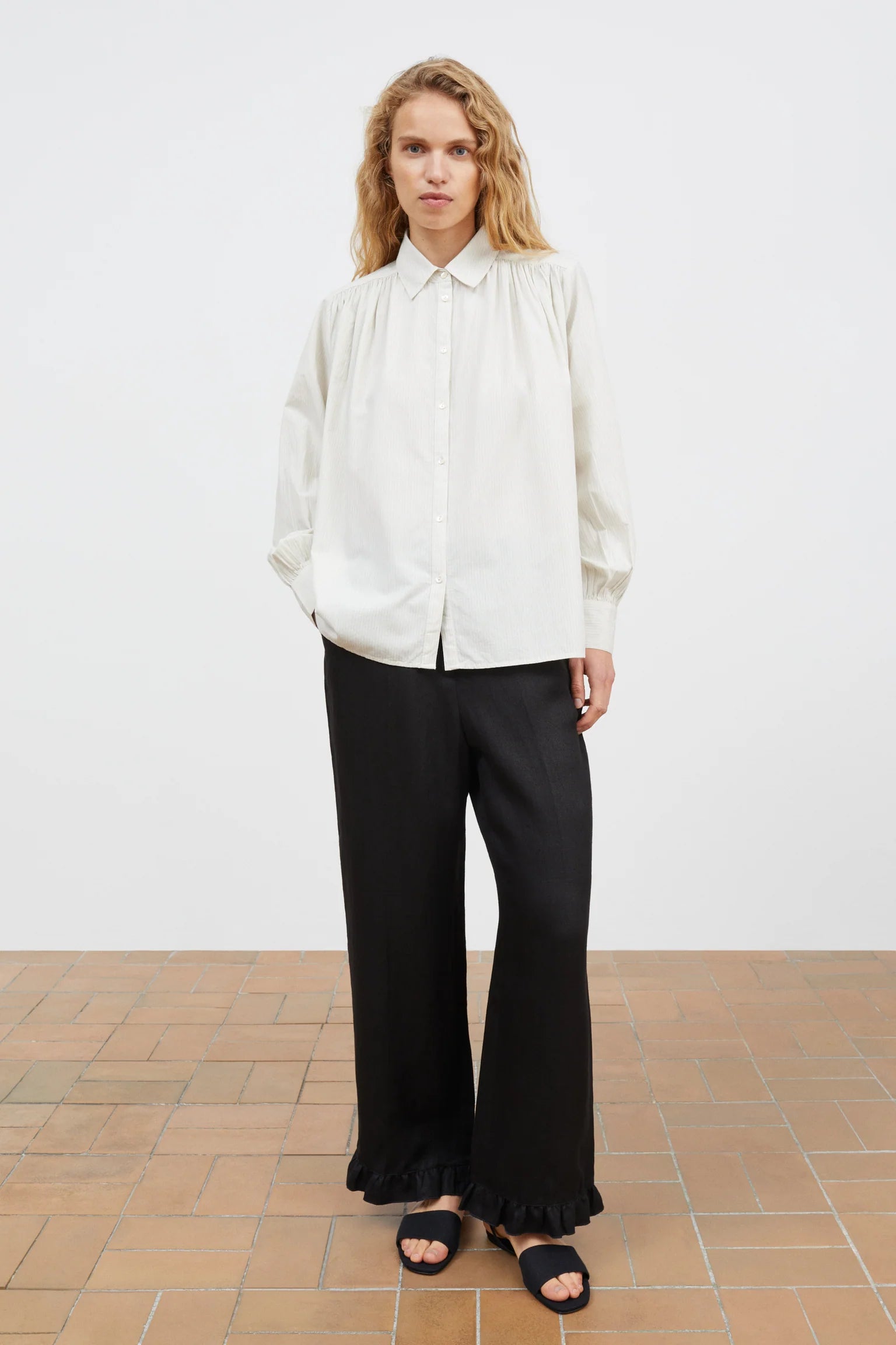 Skall Studio Louise Shirt | Light Blue/White Stripe