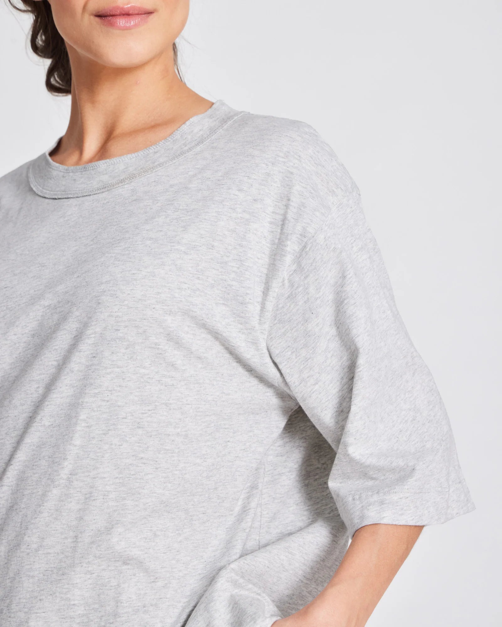 GAI+LISVA Maya Oversize Tee | Light Grey Melange