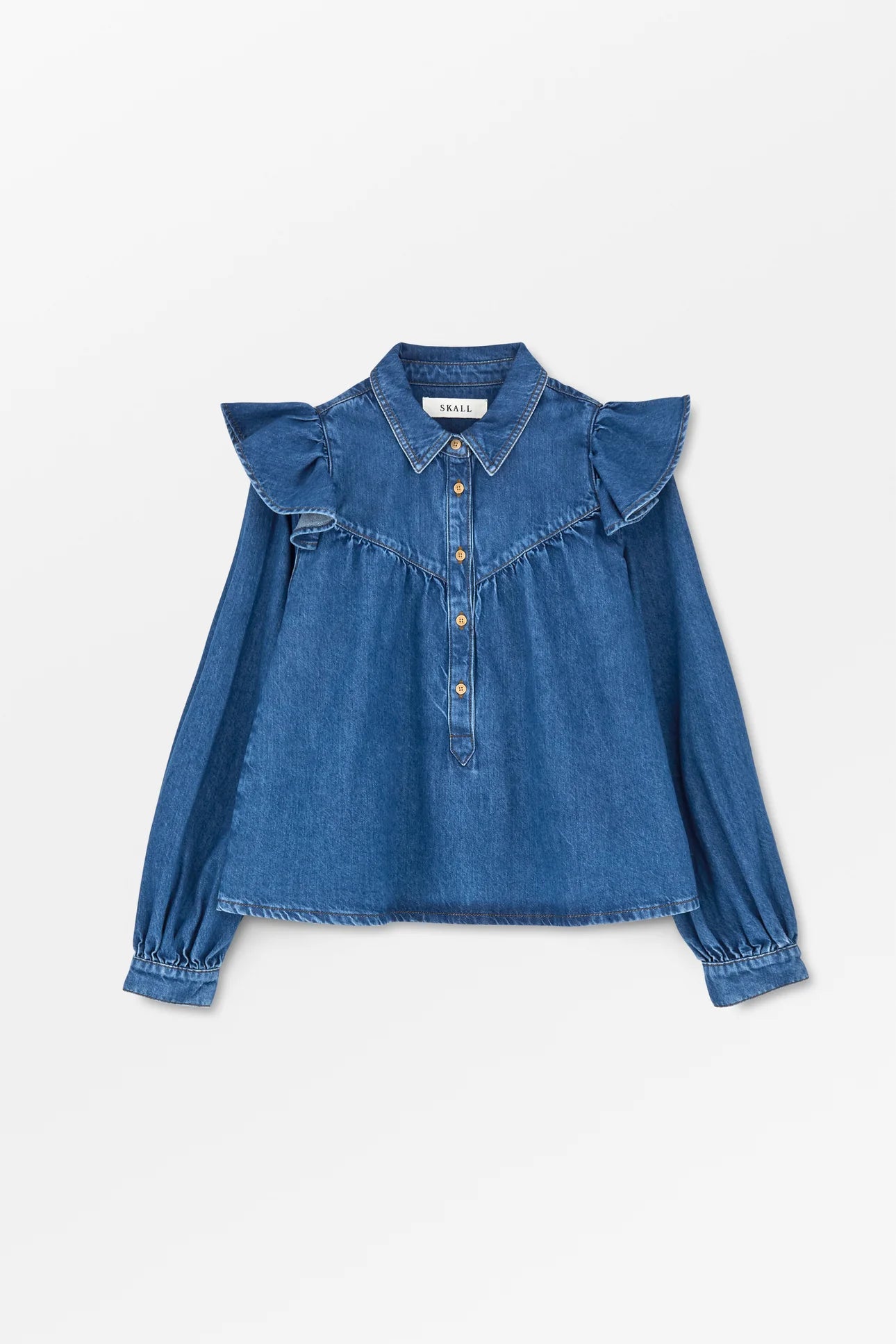 Skall Studio Mille Blouse | Vintage washed blue