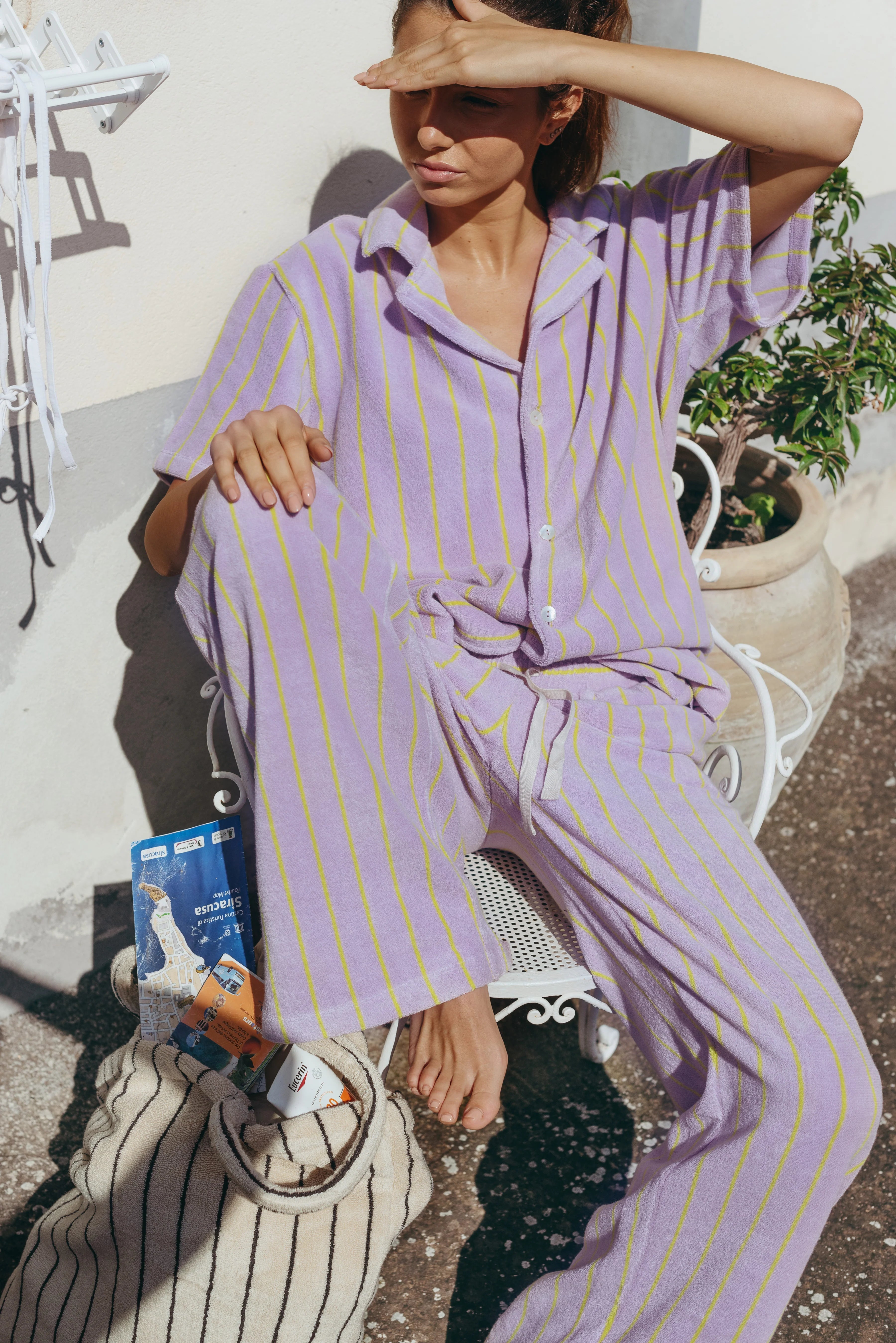 Bongusta Naram Skjorte | Lilac & Neon Yellow