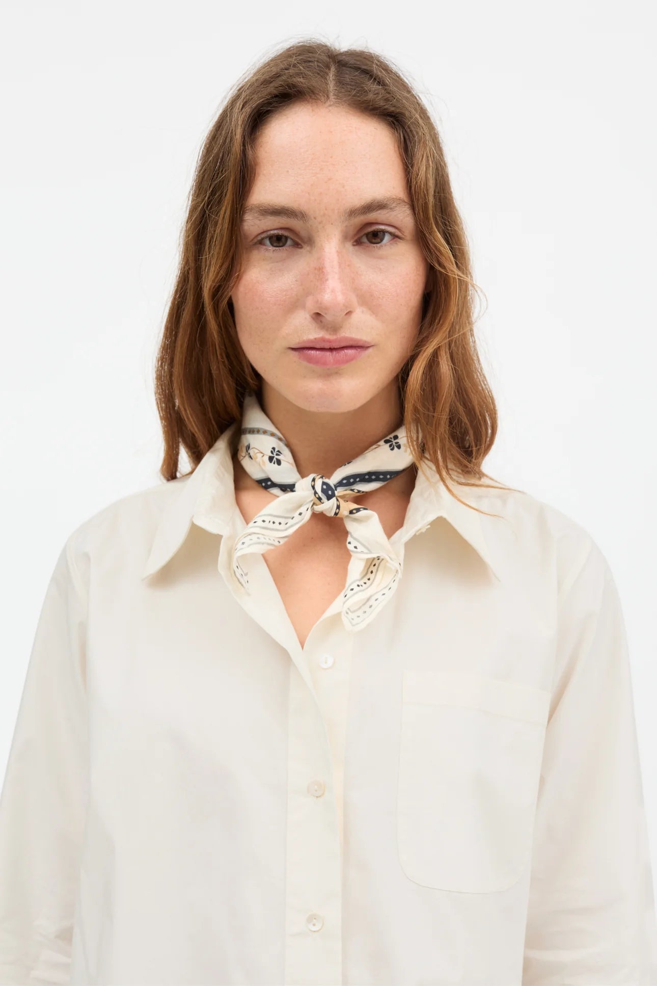 Skall Studio Floral Scarf (55x55) | Ivory