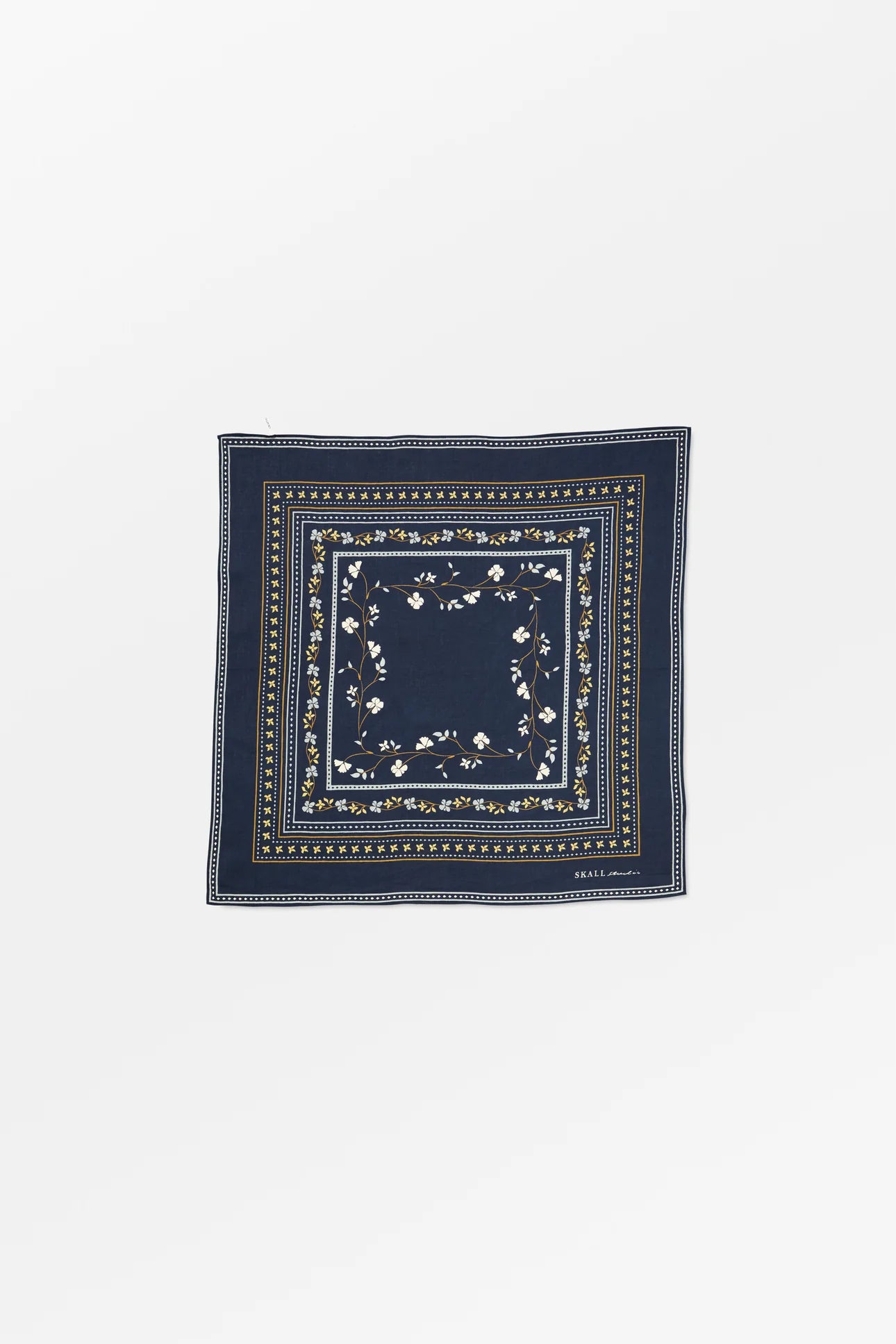 Skall Studio Floral Scarf (55x55) | Navy