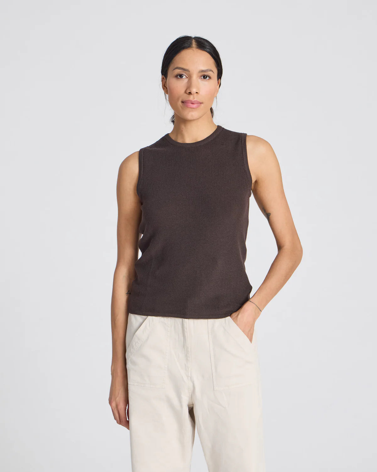 GAI+LISVA Sofie Knit Tank | Mulch
