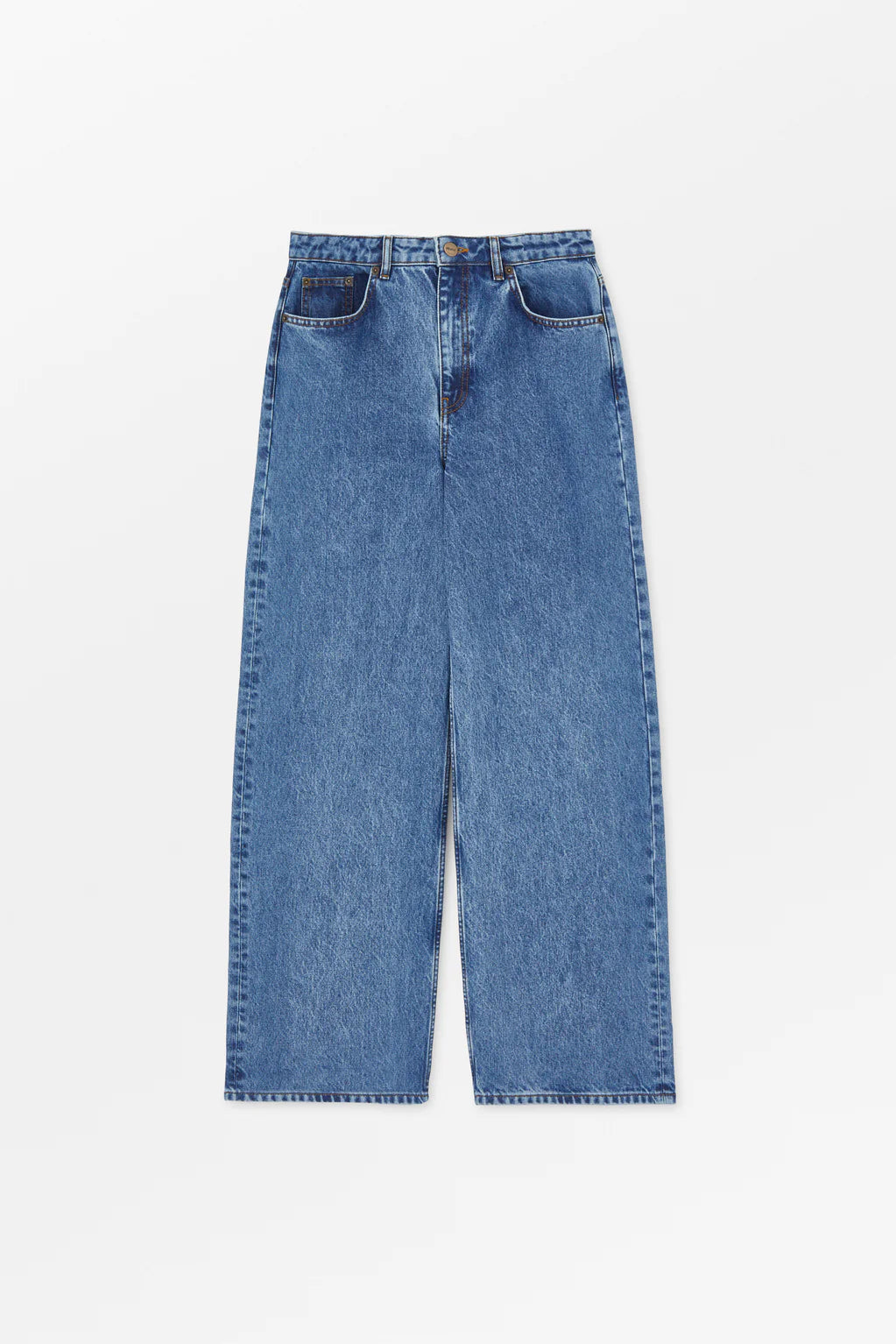 Skall Studio Willow Wide Jeans | Washed mid blue