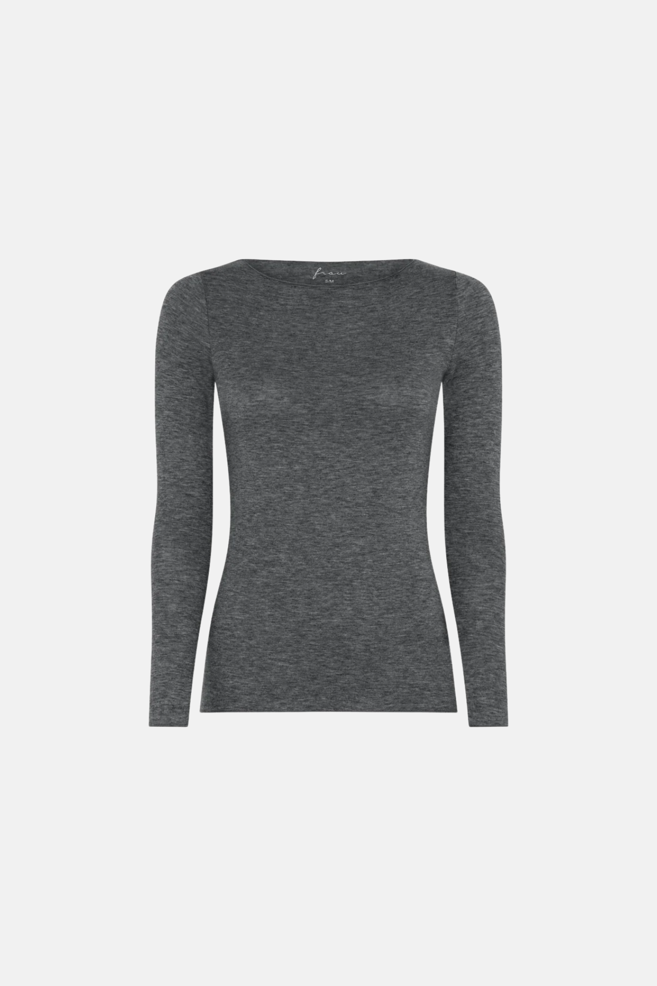 Frau Lima Boatneck Top | Dark Grey Melange